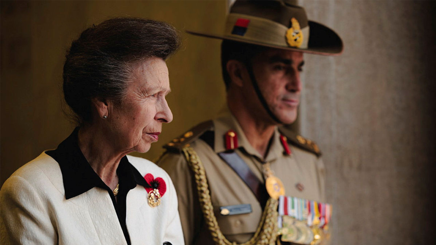 The Princess Royal with Lieutenant General Simon Stuart AO DSC, at the Anzac Memorial in Hyde Park, Sydney after the Remembrance Sunday Service (Picture: Australian MOD) The Princess Royal Lieutenant General Simon Stuart AO DSC, at Anzac Memorial in Hyde Park, Sydney after the Remembrance Sunday Service