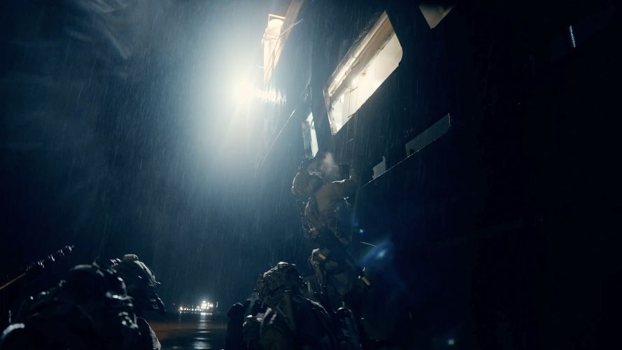 The commandos use High Vertical Access, a specialised technique utilised for boarding vessels The Commandos use High Vertical Access, a specialised technique and training utilised for boarding vessels