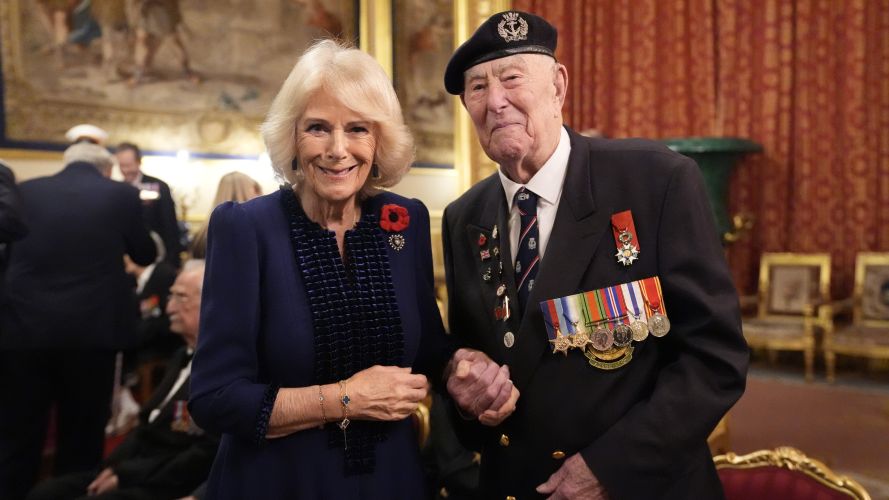 Queen Camilla and veteran Henry Rice at a reception for veterans who served in Pacific during WW2, part of commemorations marking the 80th anniversary of VJ Day, at Windsor Castle (Picture: PA) Queen Camilla and veteran Henry Rice at a reception for veterans who served in Pacific during WW2, part of commemorations marking the 80th anniversary of VJ Day, at Windsor Castle CREDIT PA