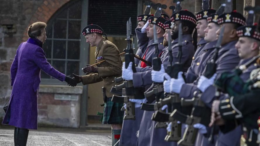 Princess Anne is greeted at Fort George with a guard of honour (Picture: MOD) Princess Royal at Fort George