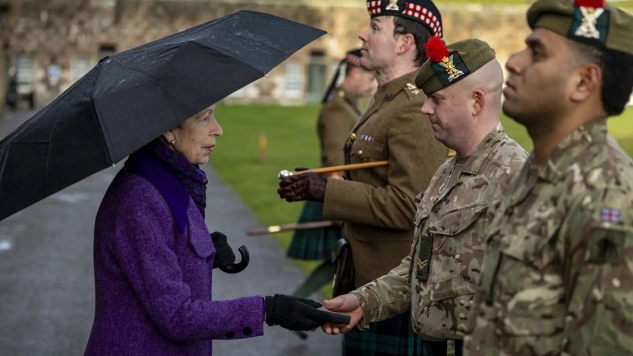 The Princess Royal presented medals to members of 3 SCOTS (Picture: MOD) Princess Royal at Fort George