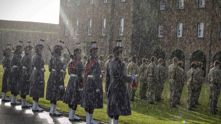 3 SCOTS lined up under rainy skies at Fort George (Picture: MOD) Princess Royal at Fort George