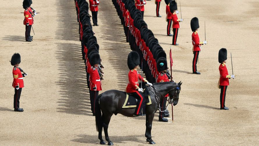 Despite being infanteers, the Grenadier Guards officers were mounted on horseback, something that traditionally would have afforded them a better view of the battlefield Despite being infanteers, the Grenadier Guards officers were mounted on horseback, something that traditionally would have afforded them a better view of the battlefield