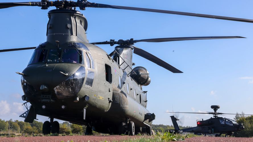 A British Army AH-64E Apache gets refuelled by an RAF Chinook from 18 Squadron as part of Exercise Cobra Warrior - the squadron has a long history of Army cooperation dating back to the Battle of the Somme A British Army AH-64E Apache gets refuelled by an RAF Chinook from 18 Squadron as part of Exercise Cobra Warrior - the squadron has a long history of Army cooperation dating back to the Battle of the Somme