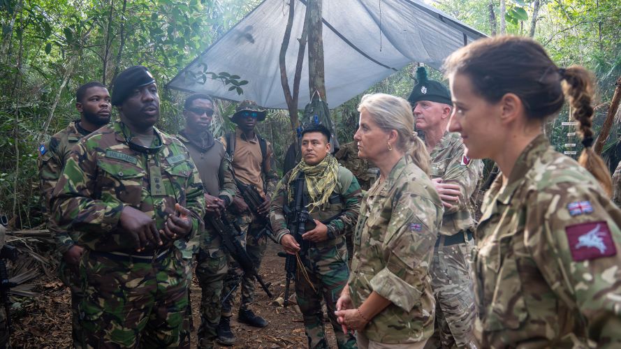 The Duchess of Edinburgh listens to a member of personnel (Picture: Buckingham Palace) Duchess of Edinburgh listens to a member of personnel speaking
