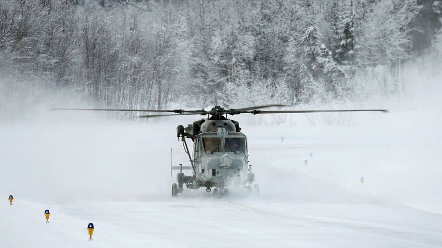 A Wildcat helicopter prepares for takeoff at the Royal Norwegian Air Force base, Bardufoss (Picture: MOD) A Wildcat helicopter prepares for take off at the Royal Norwegian Air Force base at Bardufoss