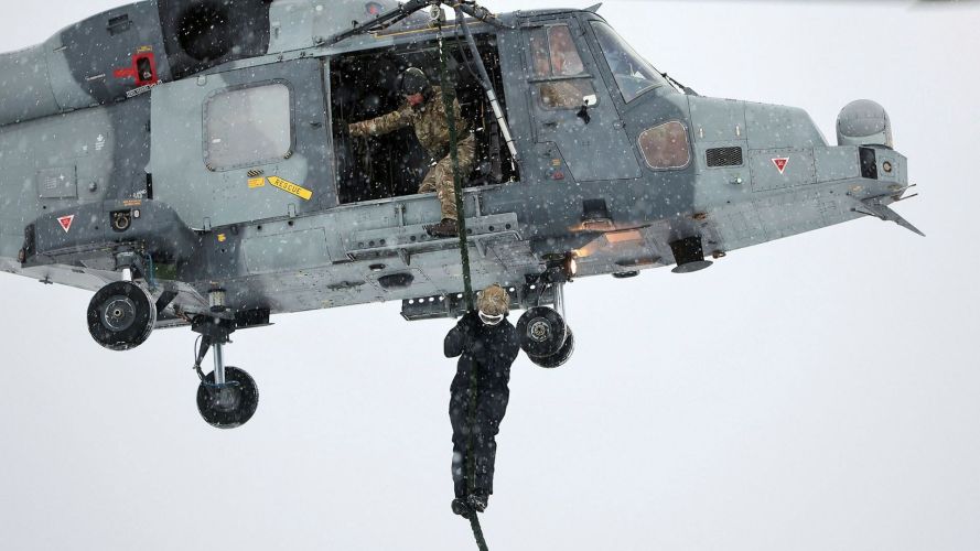 The exercise tests both the Royal Marines and the Royal Navy pilots (Picture: MOD) The exercise tests both the commandos, and the Royal Navy pilots