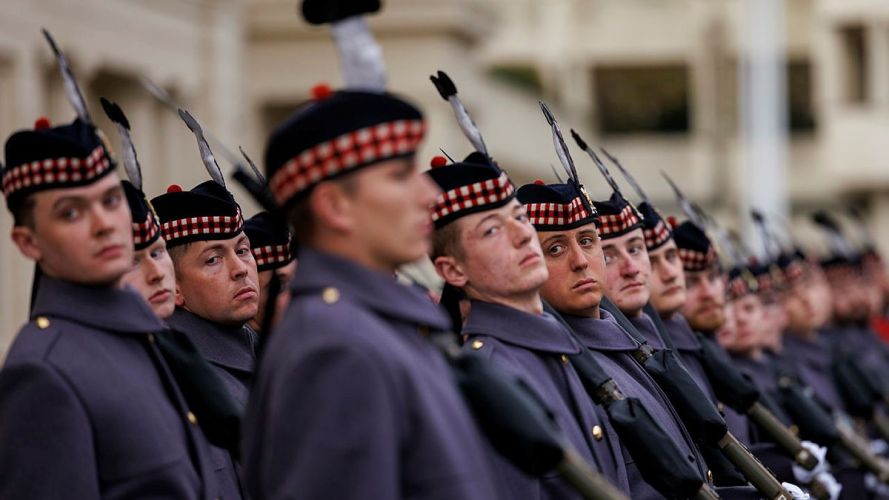 Their hard work and attention to detail were placed under the spotlight with a rigorous inspection of ceremonial uniform and drill sequences (Picture: MOD) Balaklava Company, 5th Battalion Royal Regt of Scotland fit for role