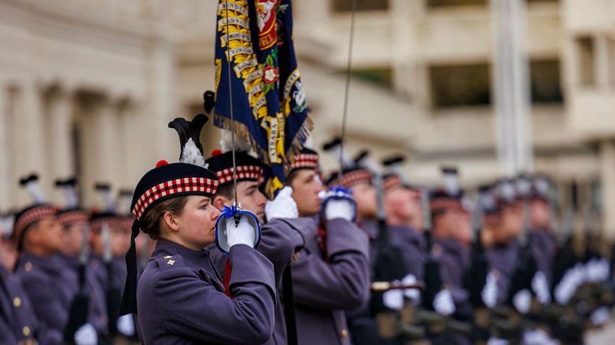 Members of Balaklava Company, 5th Battalion the Royal Regiment of Scotland, have been under the microscope with their Fit For Role Inspection (Picture: MOD) Balaklava Company, 5th Battalion Royal Regt of Scotland fit for role
