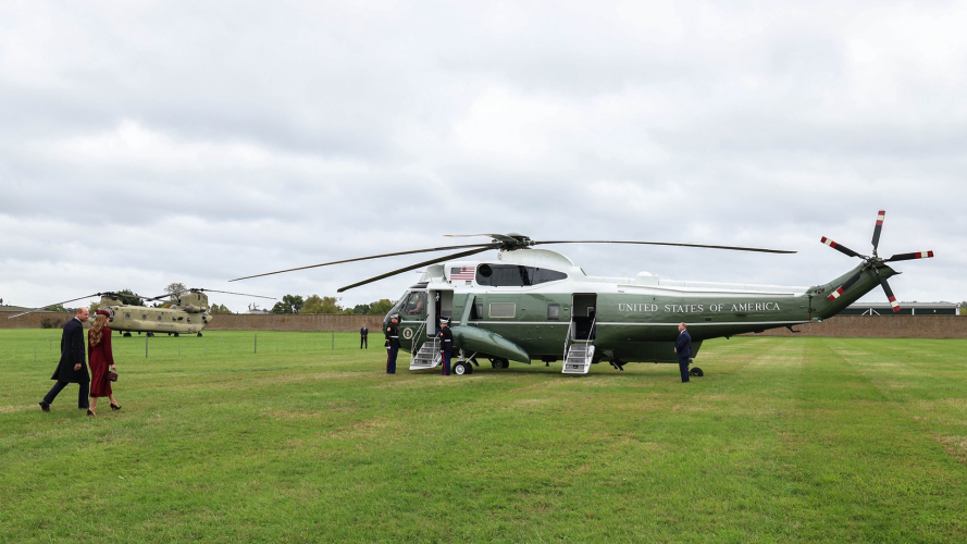 The Prince and Princess of Wales approach Marine One as it arrives in Windsor ahead of the US State Visit (Picture: Kensington Royal) 31122025 The Prince and Princess approach Marine One as President Trump lands in Windsor ahead of the US State Visit Sept 2025 CREDIT KensingtonRoya