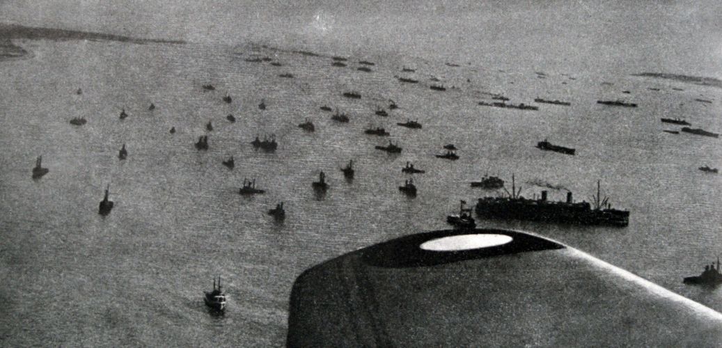Aerial view of the Allied sea invasion on D-Day (Picture: World History Archive/Alamy Stock Photo). Aerial view of the Allied sea invasion on D-Day