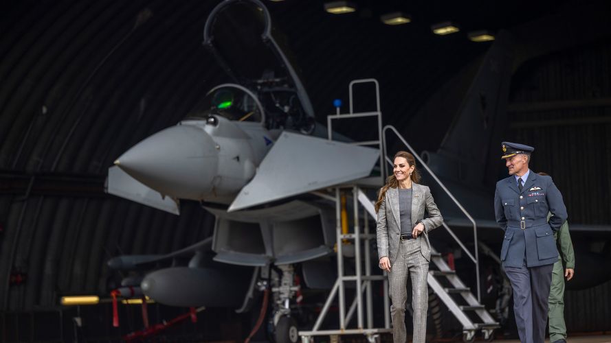 Kate visits RAF Coningsby, the first since the Princess took the role of its Honorary Air Commodore (Picture: PA) Kate visits RAF Coningsby, the first since the Princess took the role of its Honorary Air Commodore (Picture: PA)