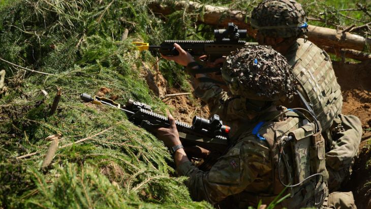 2 Scots in the trenches they prepared during Exercise Spring Storm in Estonia (Picture: BFBS)