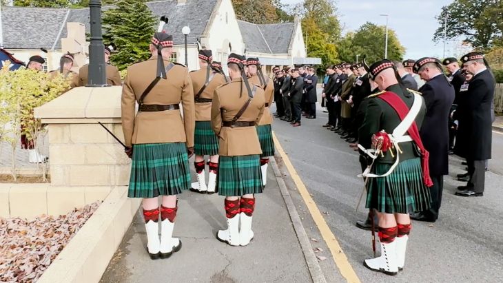 Veterans joined serving soldiers in saying farewell to the battalion's Colours which had been presented by Queen Elizabeth II in 2011 (Picture: BFBS Scotland)