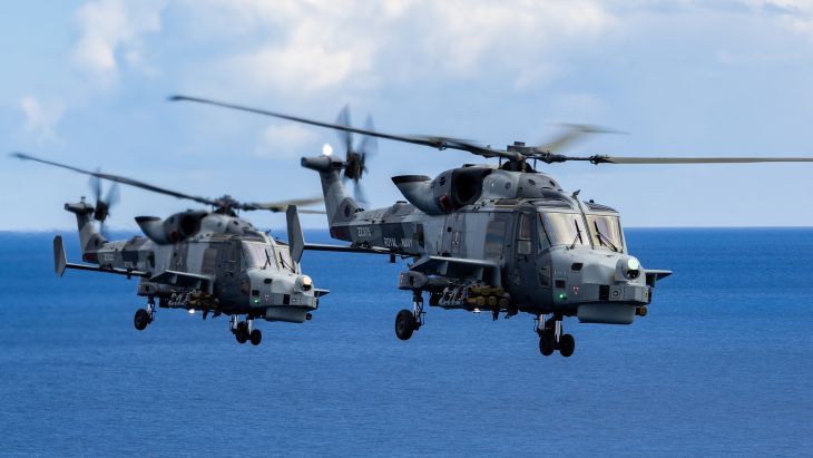Royal Navy Wildcats patrol the skies in the Eastern Mediterranean