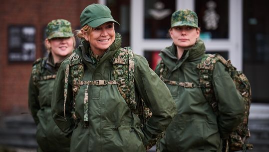 Queen Maxima in fatigues in her role as a reservist in the Dutch armed forces