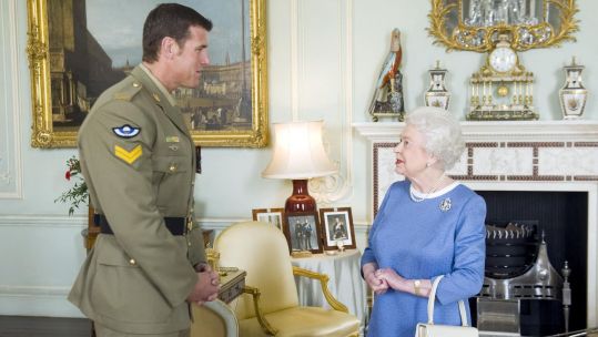 Mr Roberts‑Smith met with the late Queen Elizabeth at Buckingham Palace in 2011
