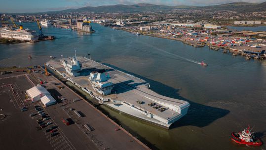 The warship is currently on standby to serve as Nato's command ship for the Allied Reaction Force, having assumed the role earlier this year (Picture: Belfast Harbour)