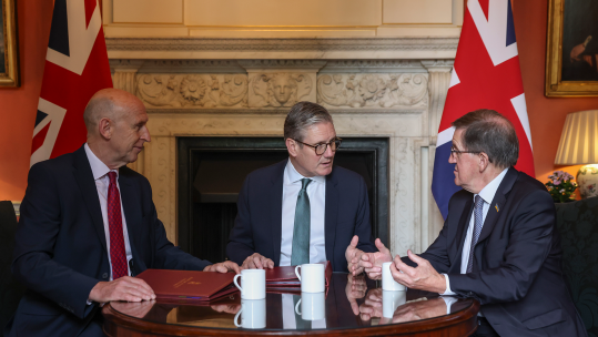 Sir Keir Starmer and Defence Secretary John Healey met with Lord Robertson at 10 Downing Street back in 2024 after the latter was appointed to lead the SDR (Picture: MOD)