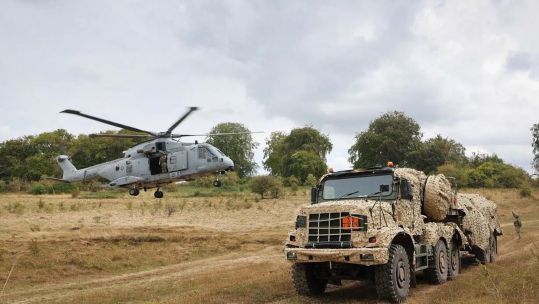 Roughly 40 personnel used Ex Green Reminder 2, which lasted for four days, to provide tactical forward refuelling points to Merlin Mk4s (Picture: Royal Navy)