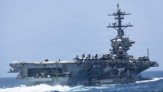 Nimitz-class aircraft carrier USS Abraham Lincoln sails in the Arabian Sea (Picture: Centcom)