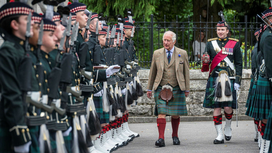His Majesty The King, King Charles III inspects the Guard of Honour