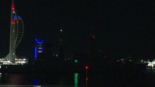 HMS Duncan departs Portsmouth harbour for Operation Firecrest (Picture: BFBS)