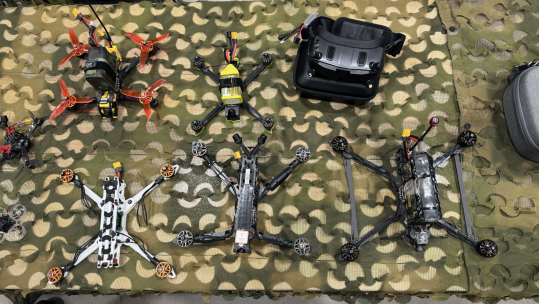 Some of the drones on show during the event