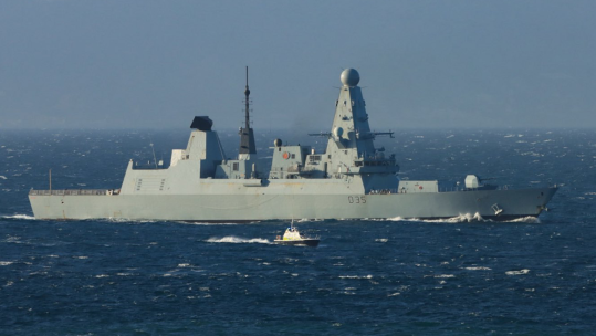HMS Dragon was pictured arriving in Gibraltar in choppy seas on 17 March
