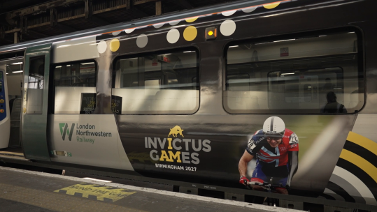 The newly branded train will bring the spirit of the Invictus Games to thousands of passengers over the next year (Picture: BFBS)