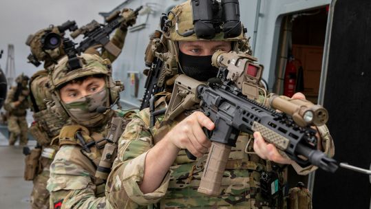 This boarding exercise took place on RFA Lyme bay, but in future it could be conducted at the new facility at HMS Raleigh (Picture: MOD)