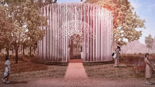 This artist's impression shows the memorial that will commemorate British and UK-based journalists and media workers who die while bearing witness to conflict
