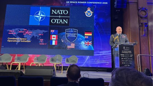 Air Chief of the Air Staff, Air Chief Marshal Sir Harv Smith announced the new squadron at the UK's first Space Power Conference (Picture: BFBS)
