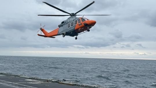 The civilian-operated AgustaWestland AW139 works in the Royal Navy's FOST - Fleet Operational Standards and Training (Picture: MOD)