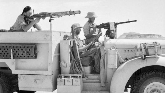 Men of the LRDG prepare to go raiding in their Chevrolet truck (Picture: piemags/archive/military)