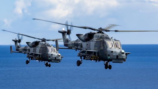Royal Navy Wildcats patrol the skies in the Eastern Mediterranean
