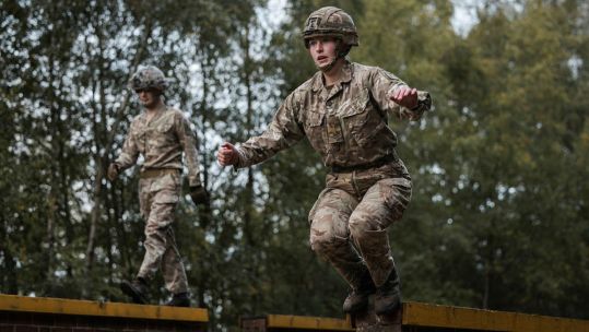255 (Special Operations) Signal Squadron taking part in Battle PT during their Formation Day (Picture: MOD)