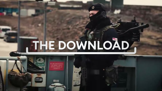Download graphic over image of HMS Medway personnel