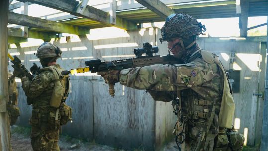 Could you tell these reservists apart from an infanteer in the regular Army? Neither could the enemy (Picture: BFBS)
