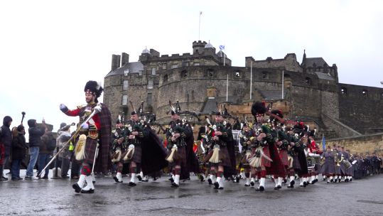 The parade sets off from Edinburgh Castle