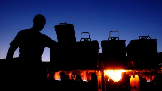 RLC Chef prepares food on Operation Telic in Iraq. Credit: Crown Copyright