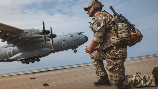 This Atlas was operated by the RAF, while the A400Ms involved in the recent landings were flown by the German air force (Picture: MOD)