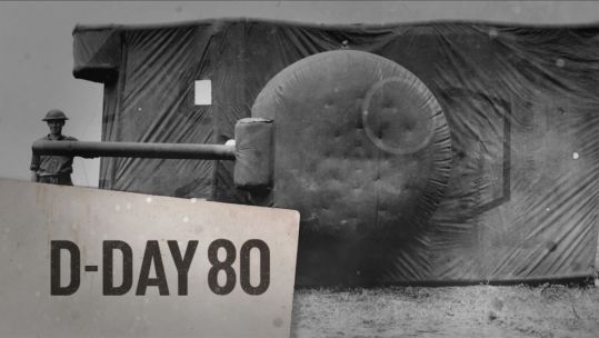 Inflatable tanks like this fake Sherman were part of the deception