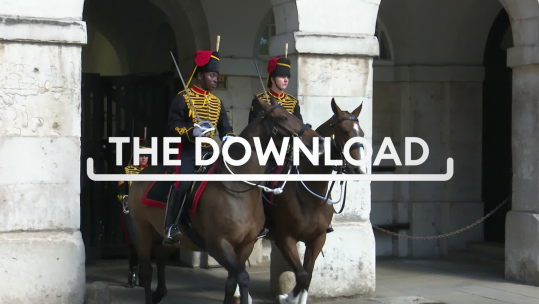 The King's Troop, Royal Horse Artillery take over as the monarch's guard