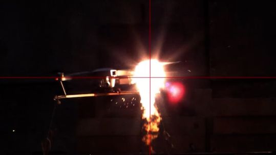 DragonFire fires on a drone during tests