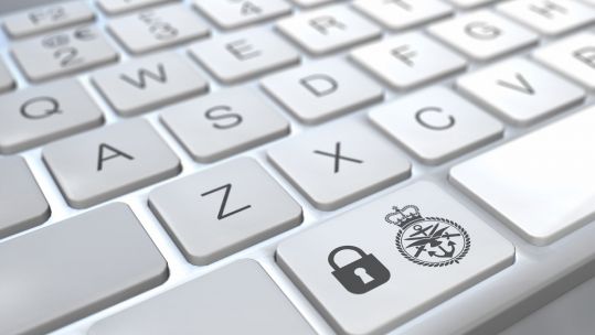 MOD keyboard illustrating cyber, espionage and sabotage article