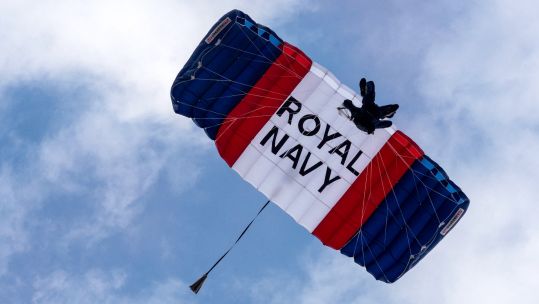 Known as the 'Raiders', the Royal Navy's parachute team will perform during the eclipse in Falmouth (Picture: Alamy)