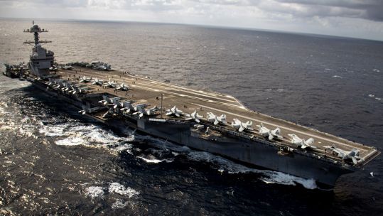 USS Gerald R. Ford transits Eastern Mediterranean Sea 220326 CREDIT DVIDS