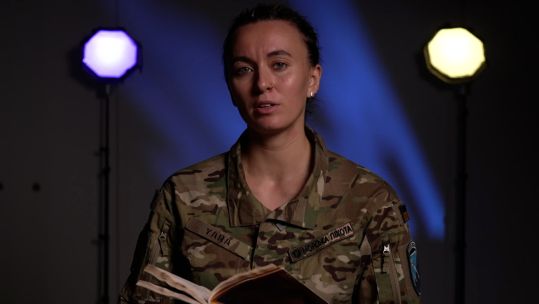 Yaryna Yaroslavivna Chornohuz Ukrainian poet and solder 270826 CREDIT BFBS