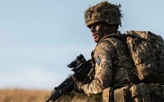 Lance Corporal Ashbee keeps a close eye on the members of his fire team during a section attack (Picture: MOD)